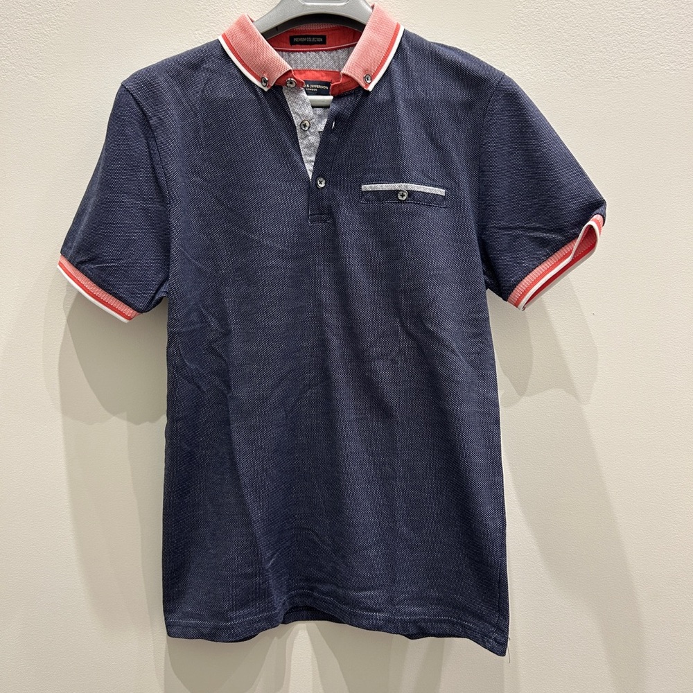 Classic Navy and Coral Polo Shirt